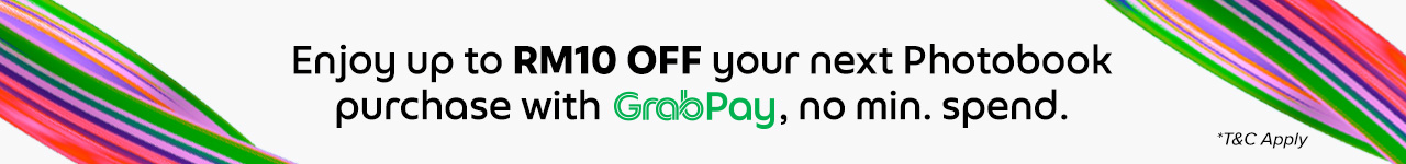 Enjoy up to RM10 OFF your next Photobook purchase with GrabPay, no min. spend.